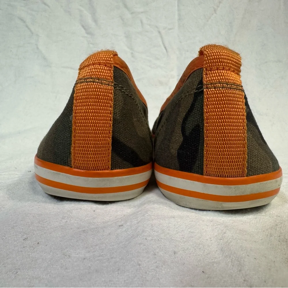 Tory Burch Reva Camouflage and Orange Loafers - Picture 9 of 14